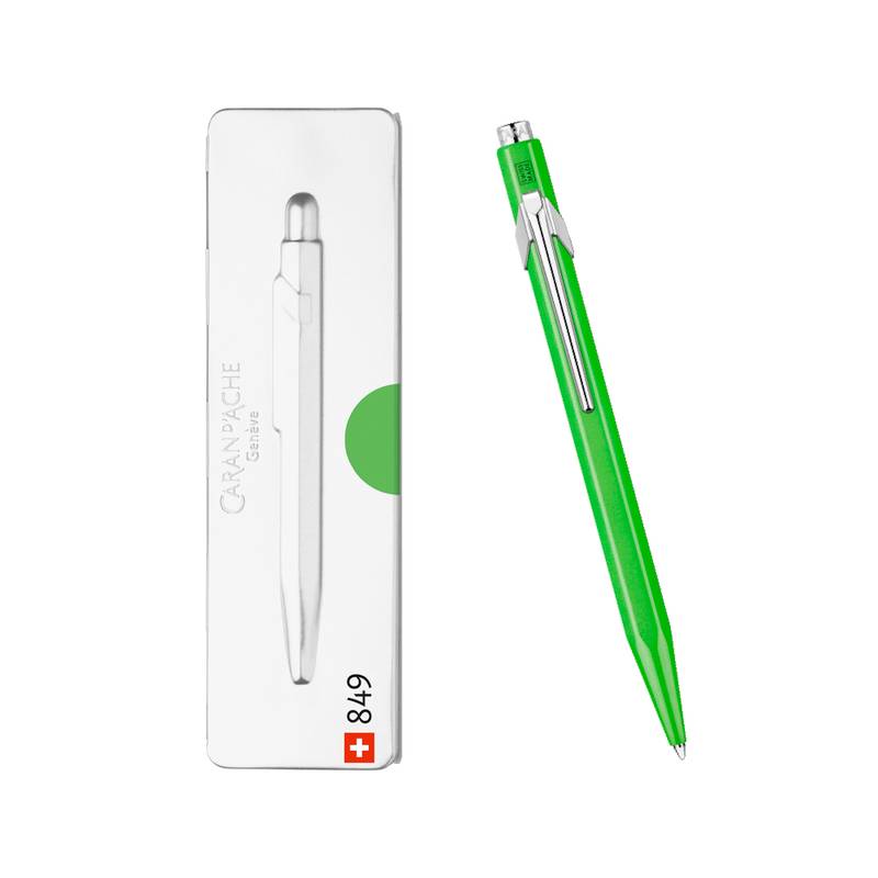 Caran d'Ache Kugelschreiber 849 Grün Fluo mit Etui | MeinStift