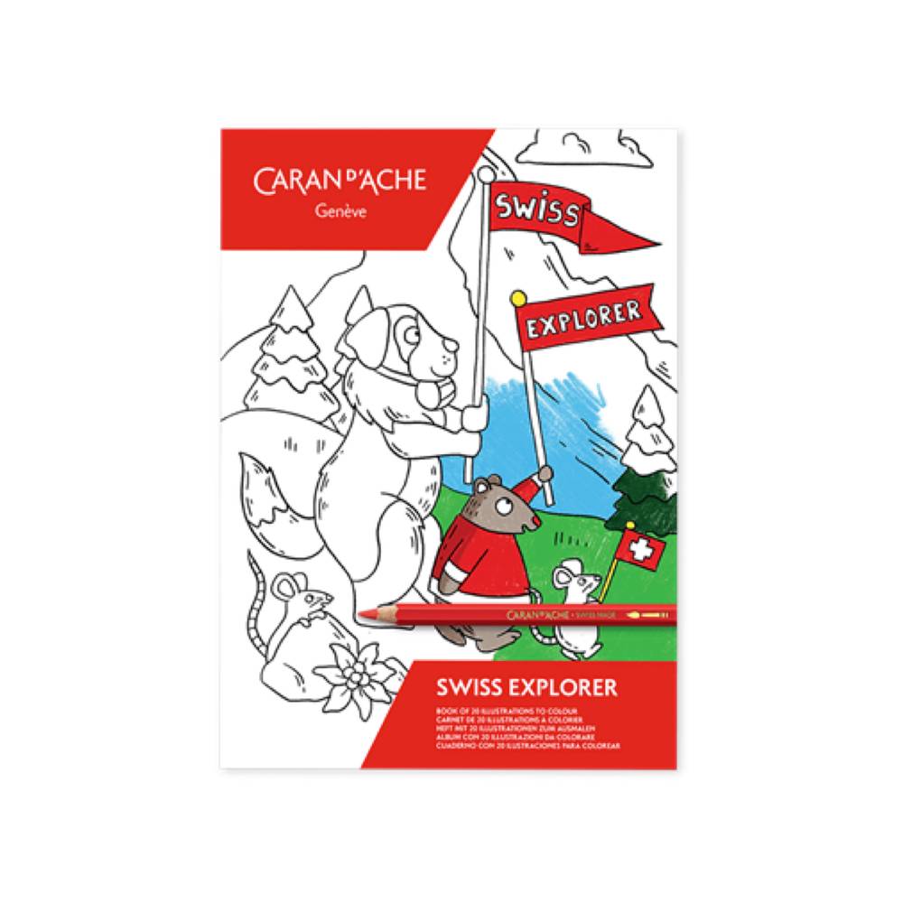 Swiss explorer - livre de coloriage avec 20 illustrations