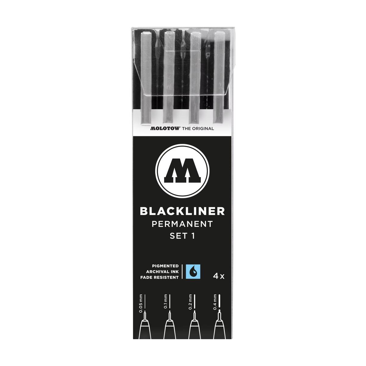 Molotow Schwarzliner Permanent Set 1 fine 4-teilig | MeinStift