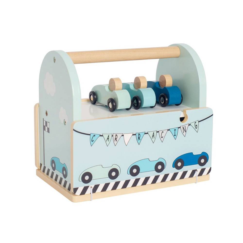 Autorennen Blau 17-teilig