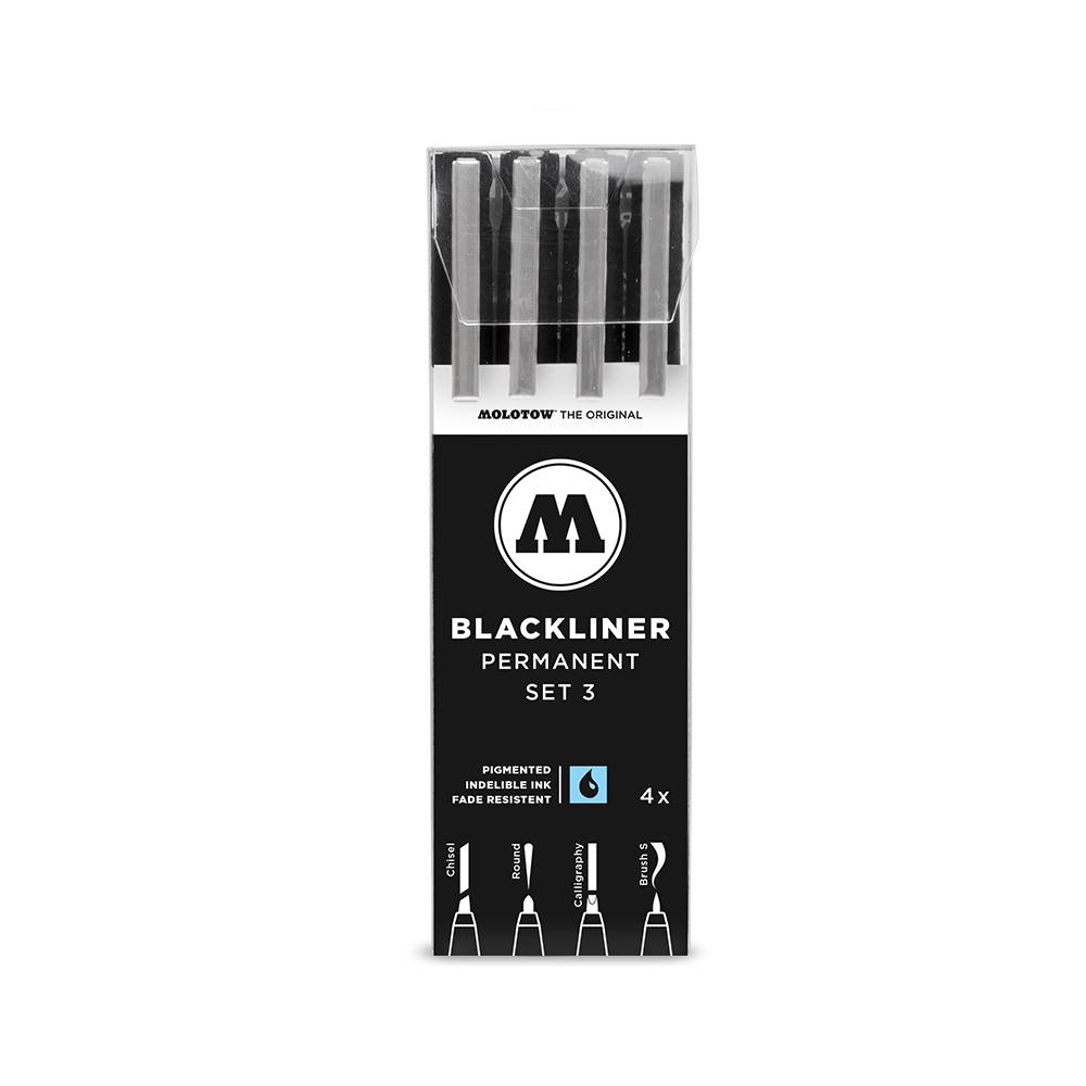Molotow Blackliner Permanent Set 3 breit 4-teilig