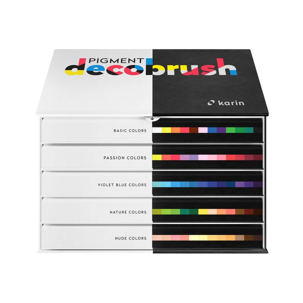 Set de marqueurs professionnels à pinceaux pigment deco de 60 pièces