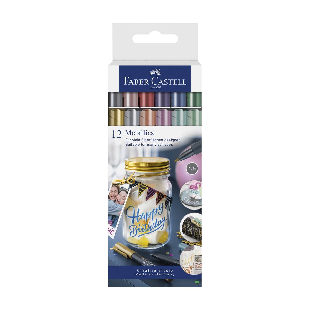 Faber-Castell Metallic Effektmarker Wasserfest 12er | MeinStift