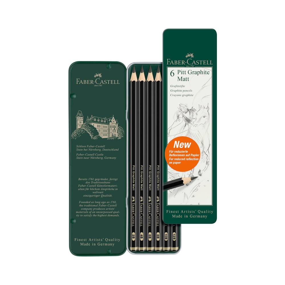 Pitt Graphite Bleistifte Matt 6er Metalletui