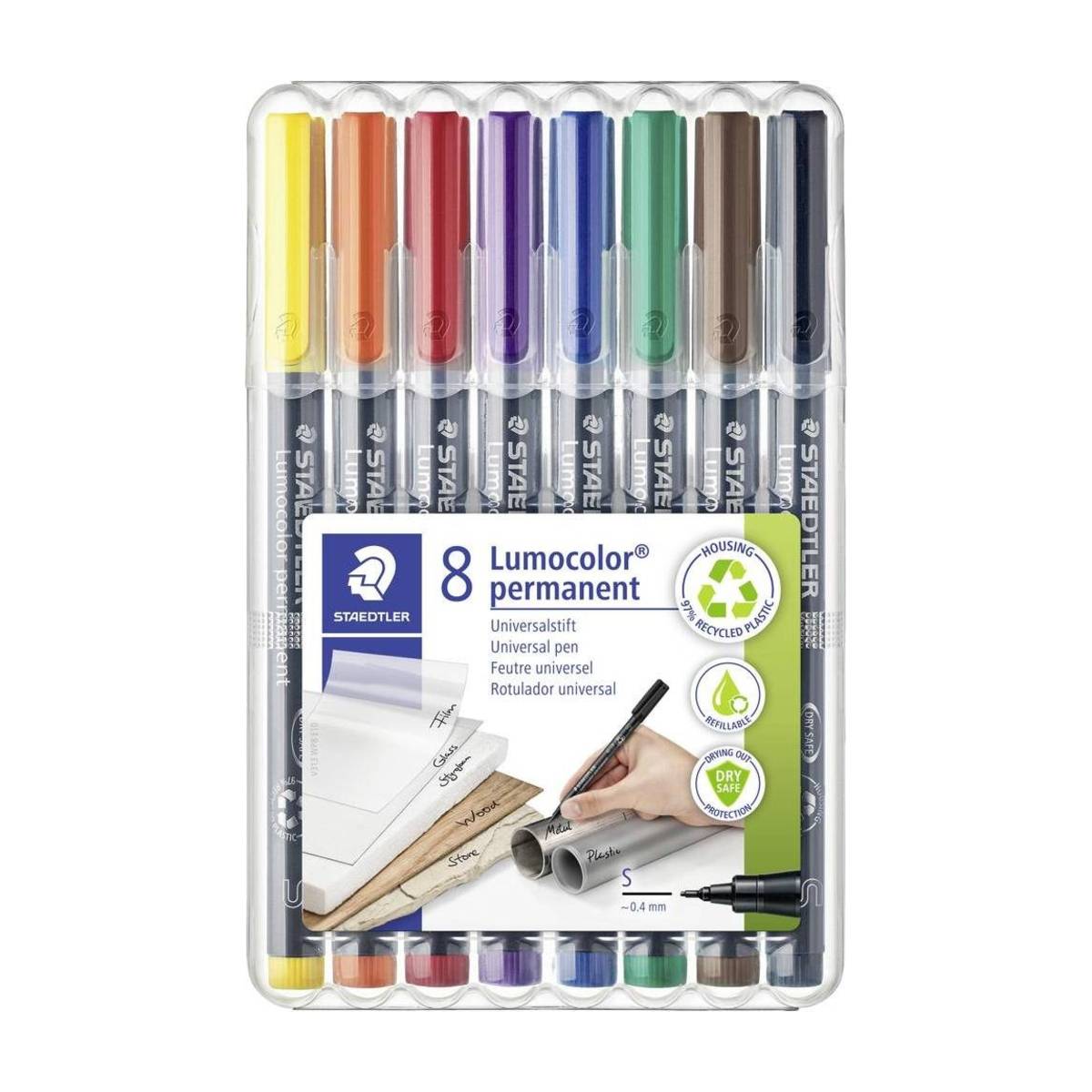 Staedtler - Lumocolor permanent S set de 8 stylos universels