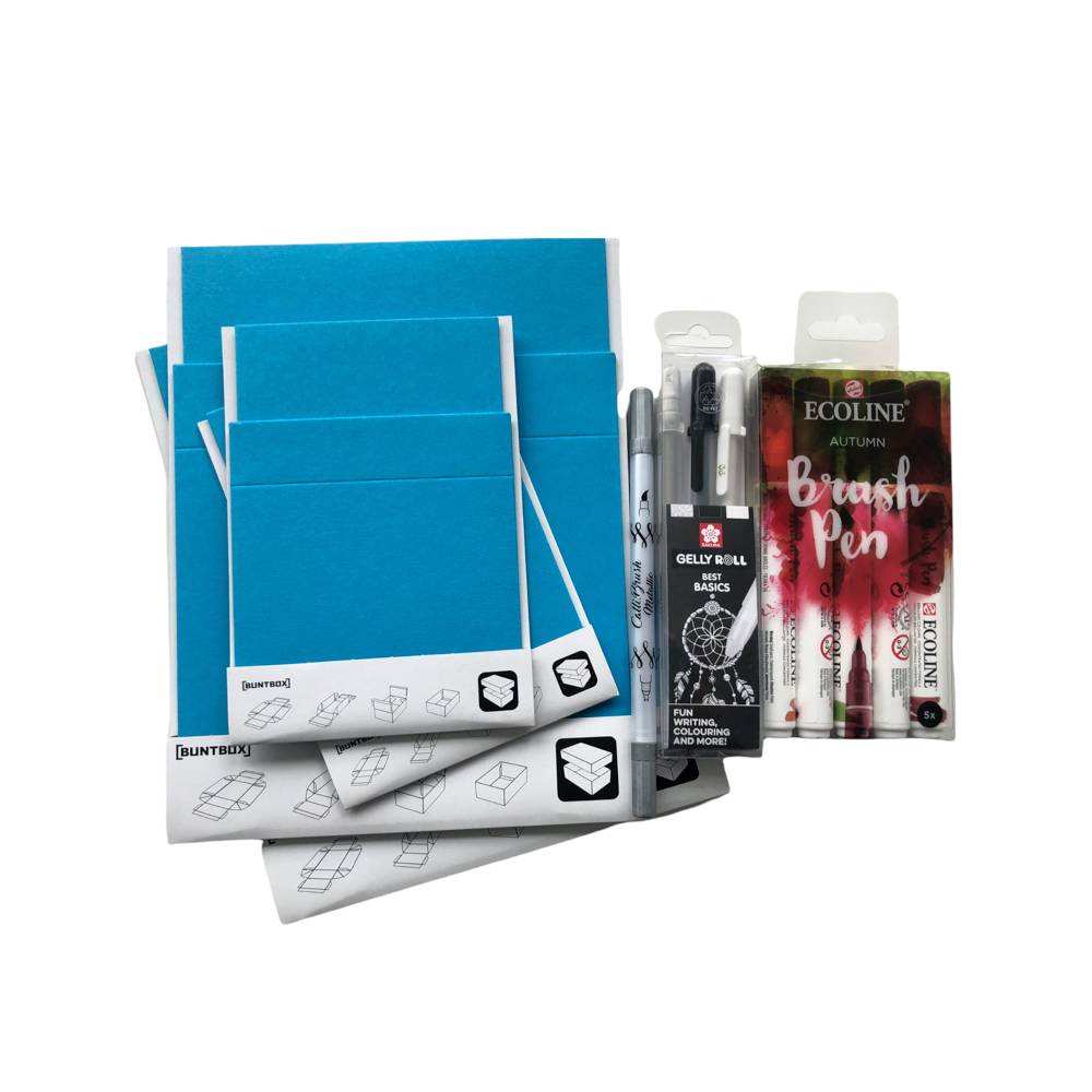 Buntbox Ecoline GellyRoll kit créatif bleu 14 pièces