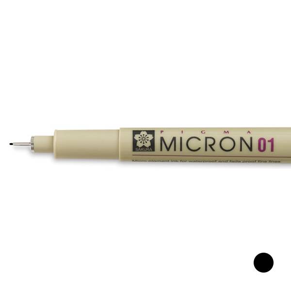 Pigma Micron Fineliner 0.25mm (Nr. 01) schwarz