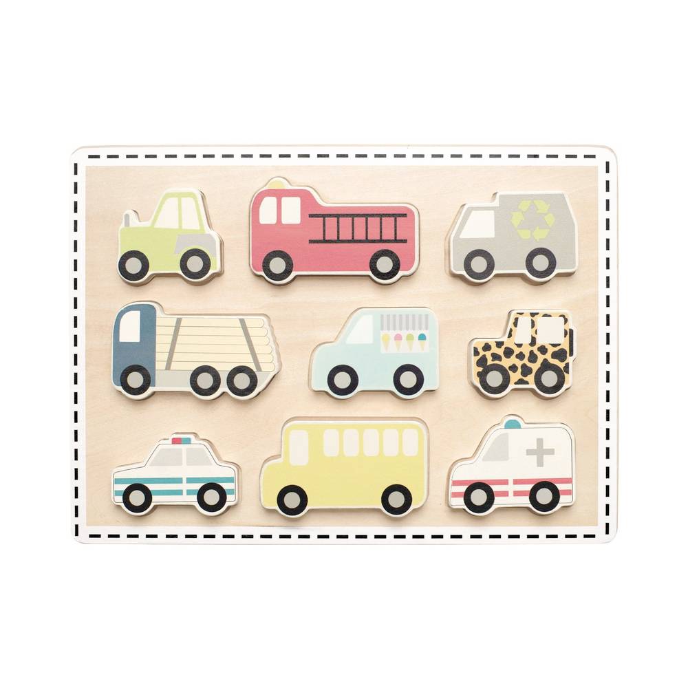 Puzzle en bois voiture pour tout-petits 9 pièces