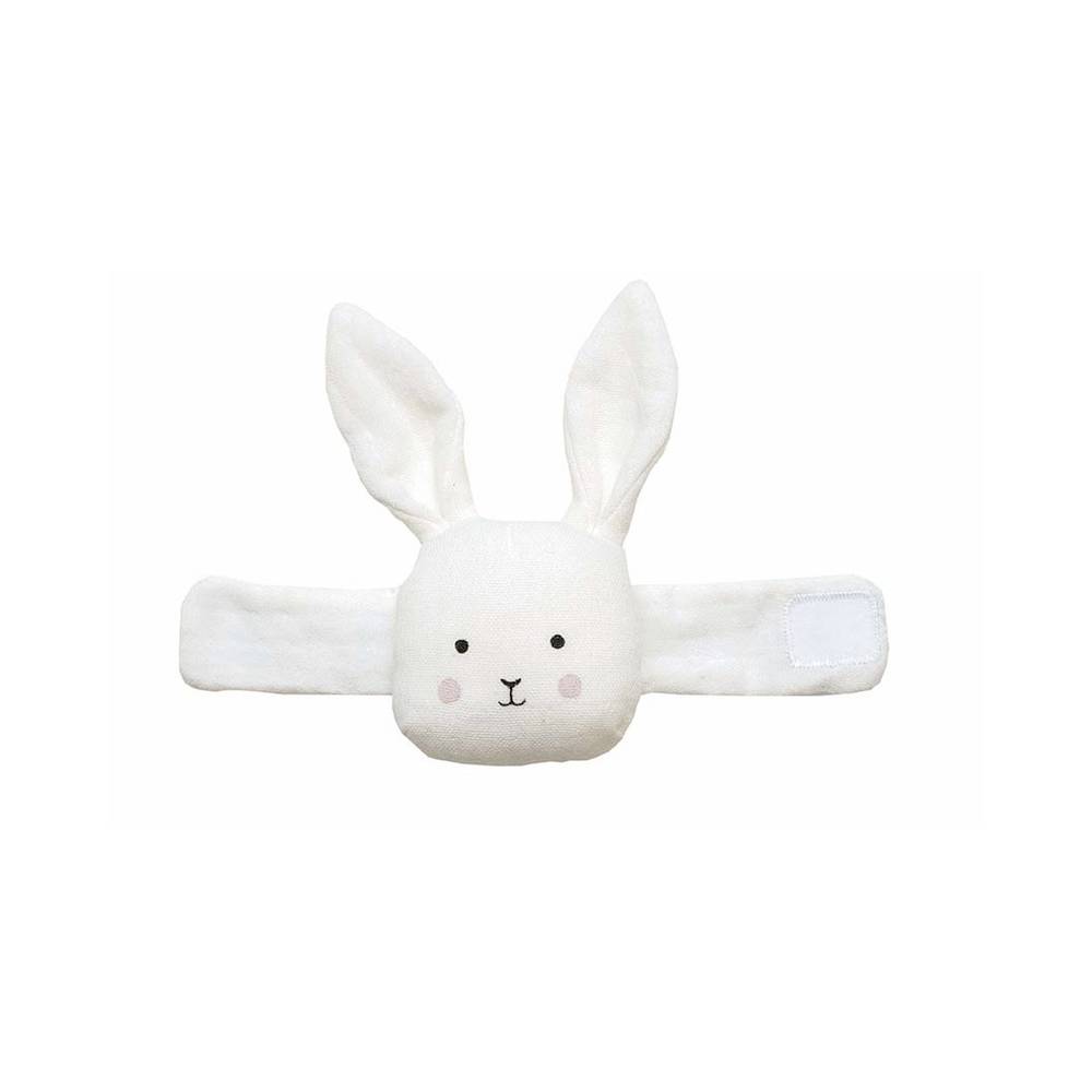 Hochet en peluche pour bras, lapin blanc