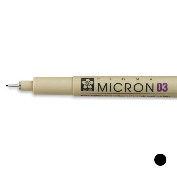 Pigma Micron Fineliner 0.35mm (Nr. 03) schwarz