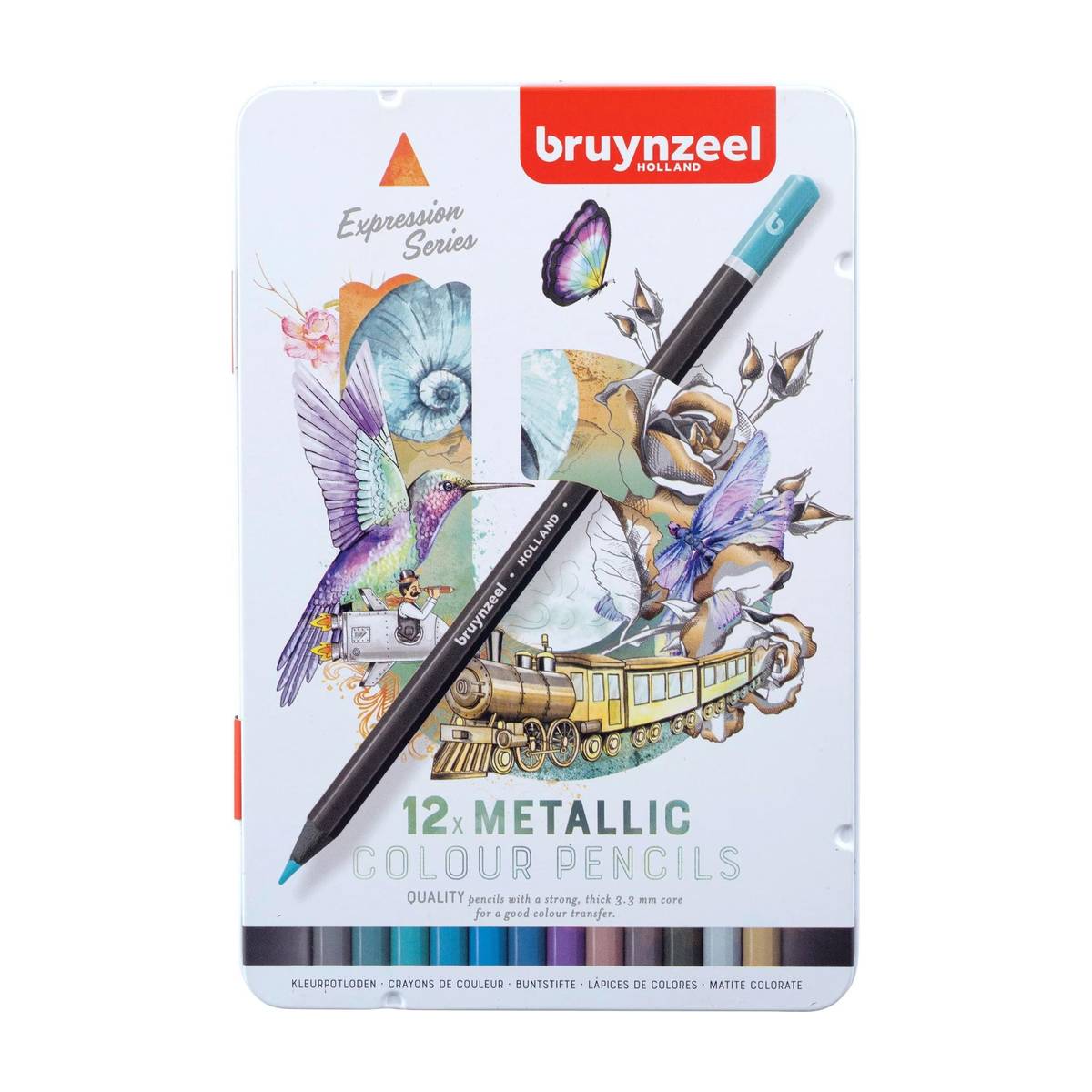 Crayons de couleur métalliques Expression 12 pièces