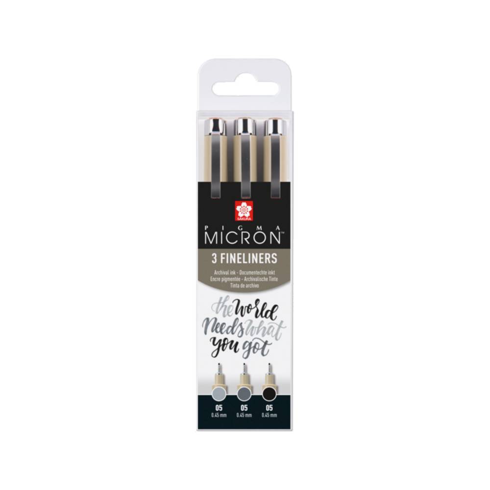 Sakura Pigma Micron 05 Fineliner 3er Set Schwarz + | MeinStift