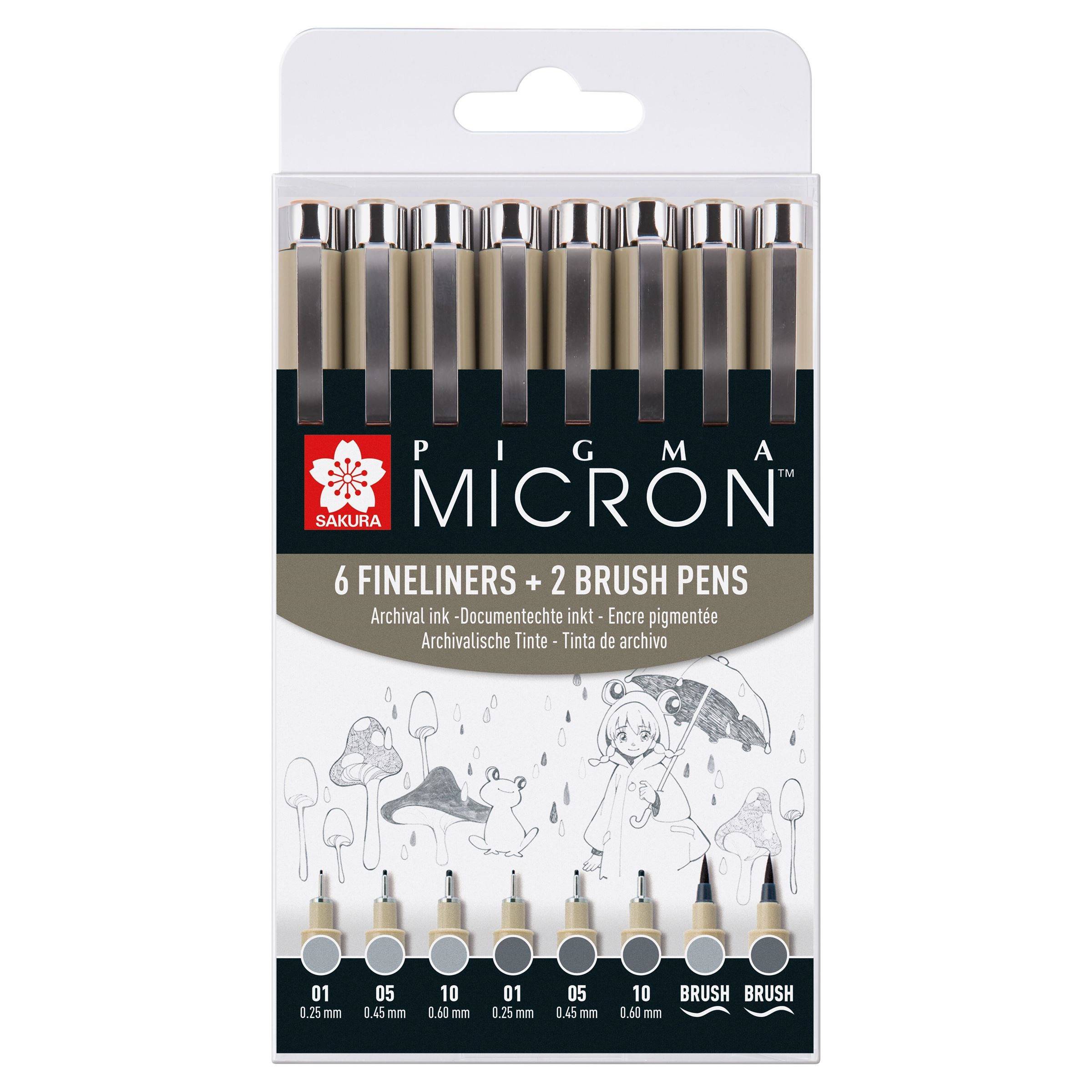 Sakura Pigma Micron Kaltgrau 8er Set kaufen | MeinStift
