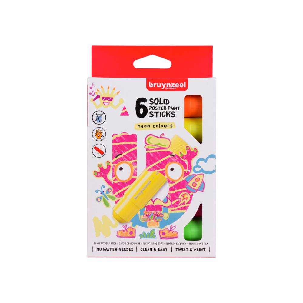 Bruynzeel Kids Posterfarbe Plakatfarbe Neon 6er Set | MeinStift