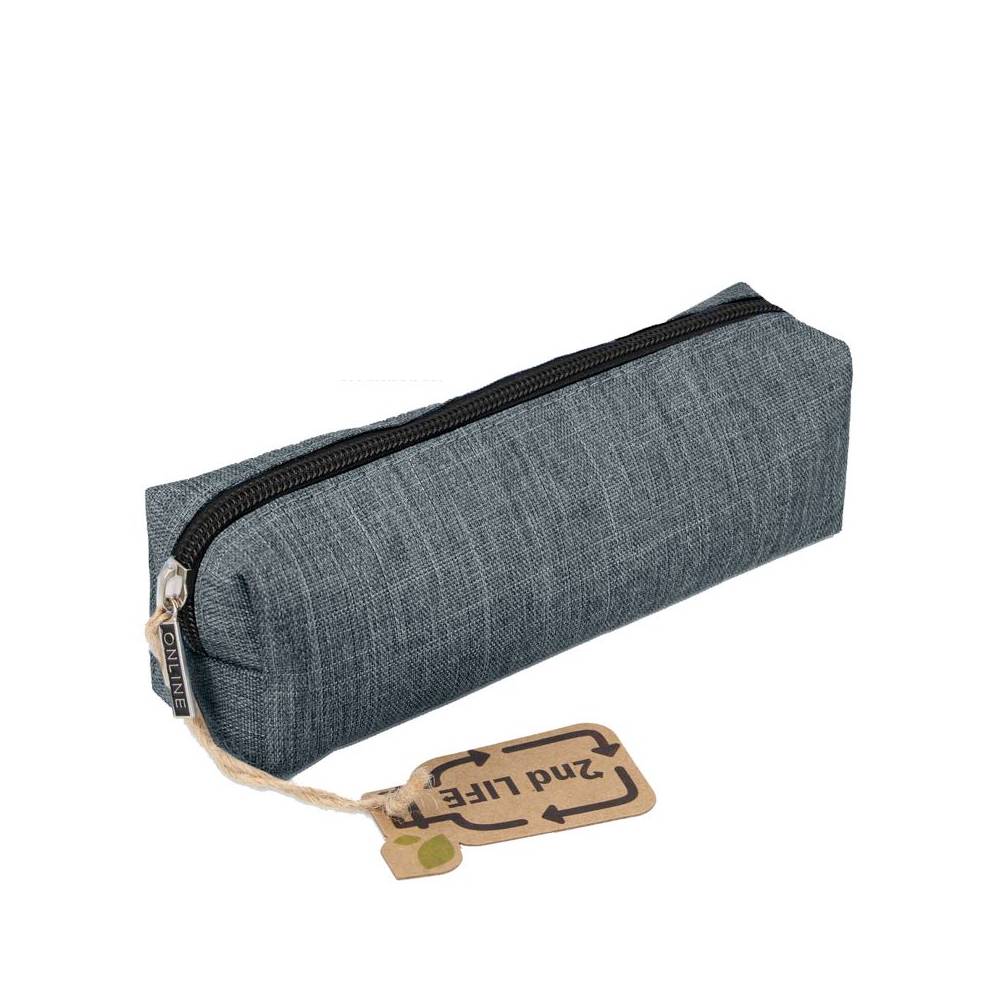 Étui à crayons durable (pochette à crayons) 2nd Life gris-noir