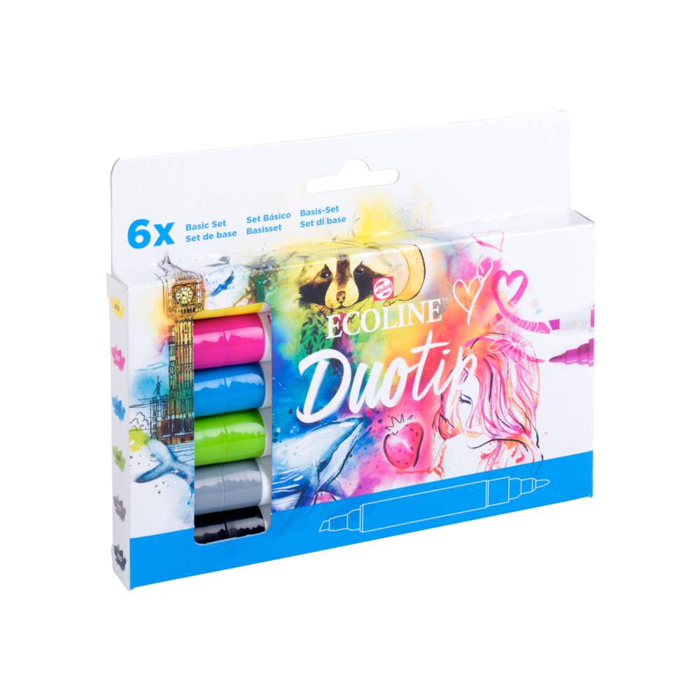 Talens - ECOLINE DuoTip Basic 6 Farben-Set