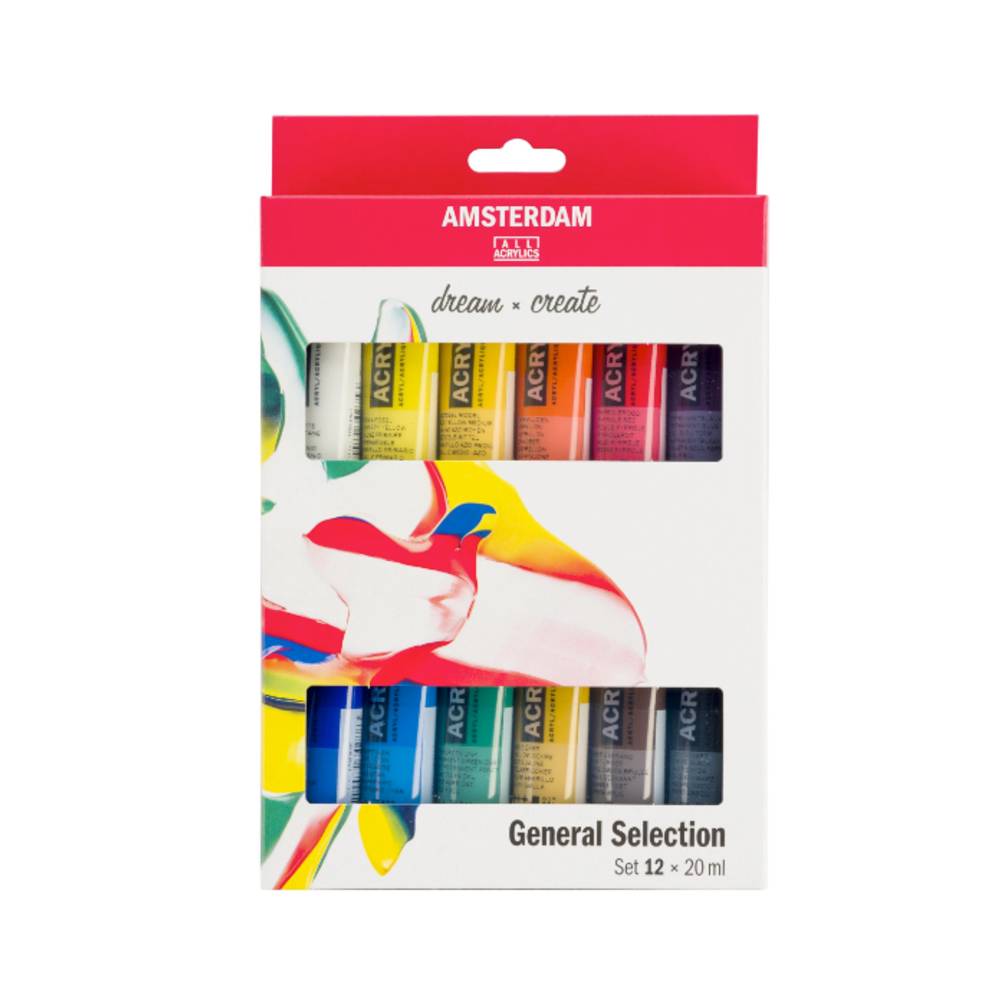 Acryltuben 12er Set Grundfarben