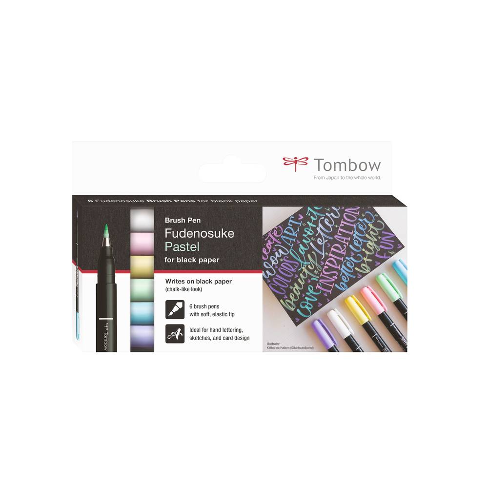 Tombow Kalligraphie Stifte Fudenosuke Pastell 6er Set: Magische