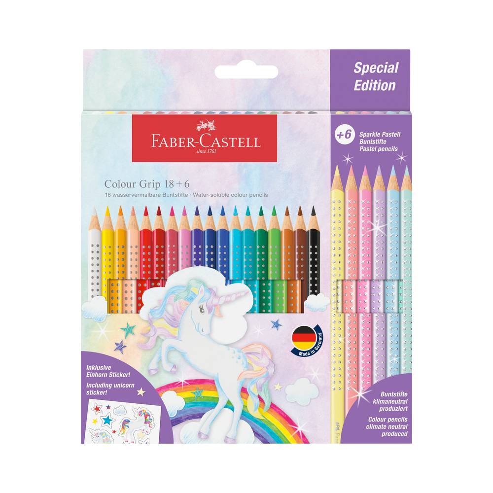 Faber-Castell Buntstifte GRIP Grundfarben und Sparkle | MeinStift