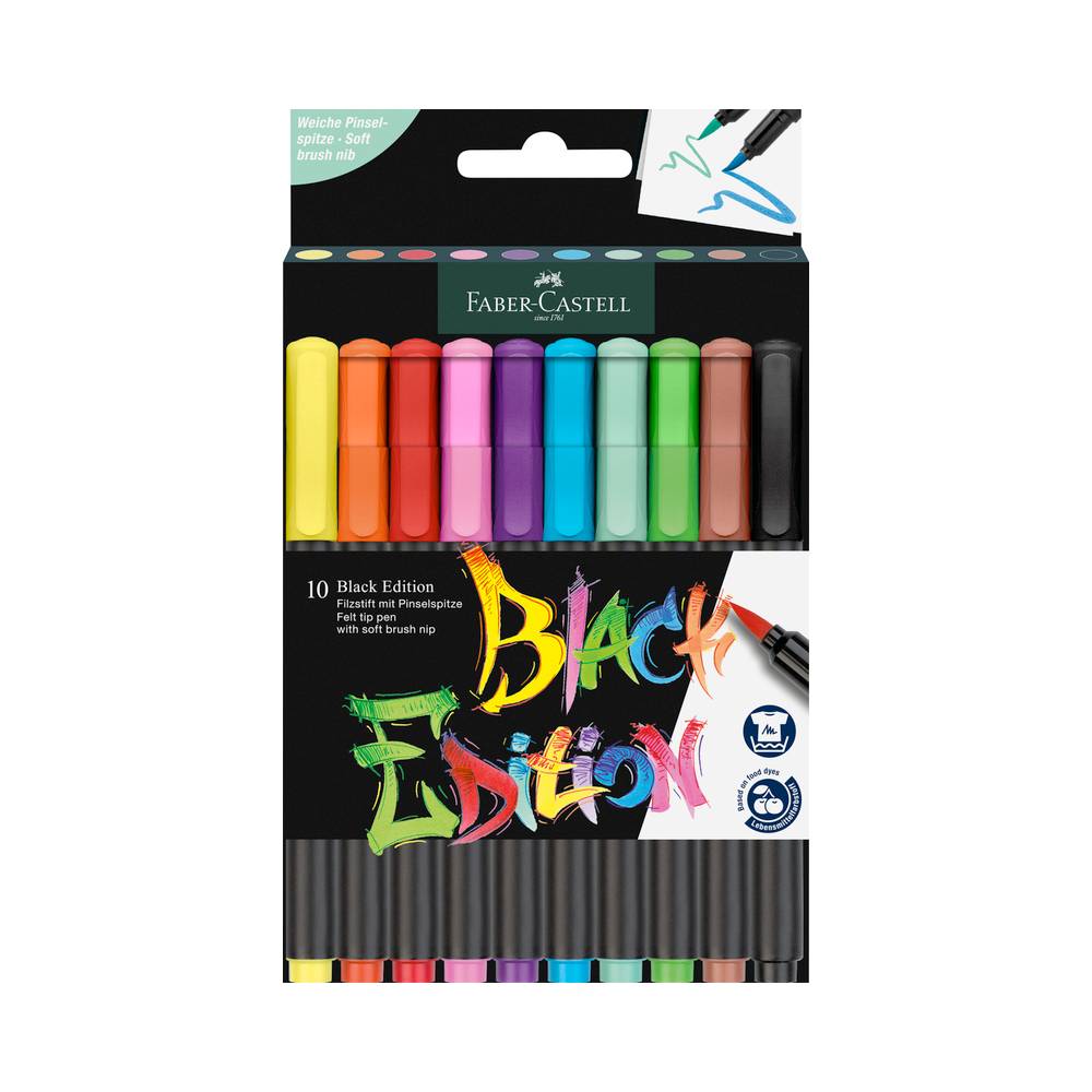 Set de 10 pinceaux à encre noire édition noire