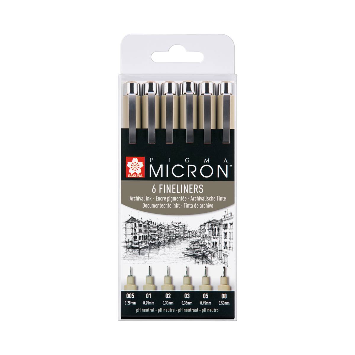 Pigma Micron Fineliner 6 pièces