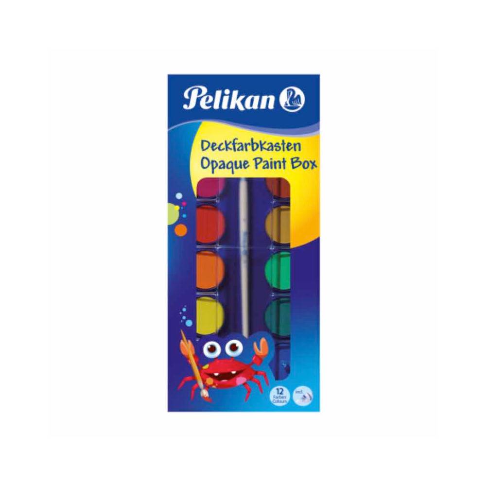 Pelikan -  boîte de couleurs à l'eau avec pinceau et blanc opaque
