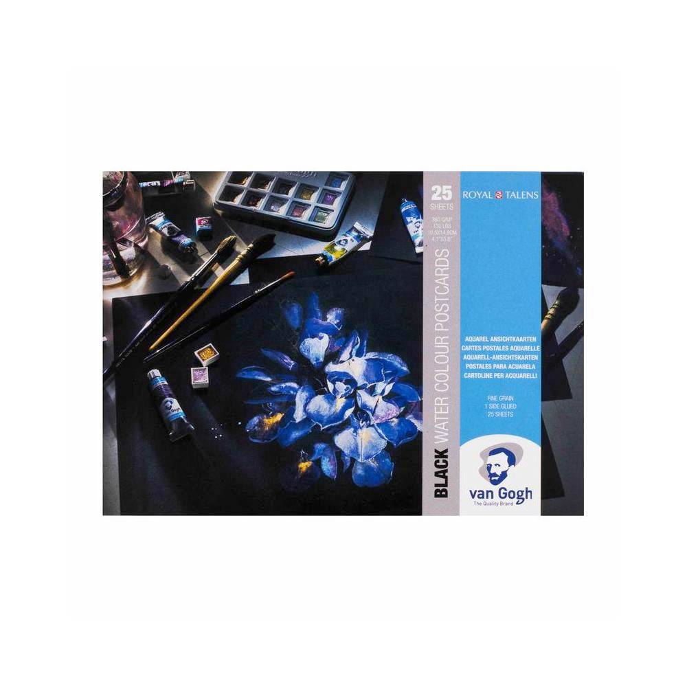 Cartes postales en papier aquarelle noir A6