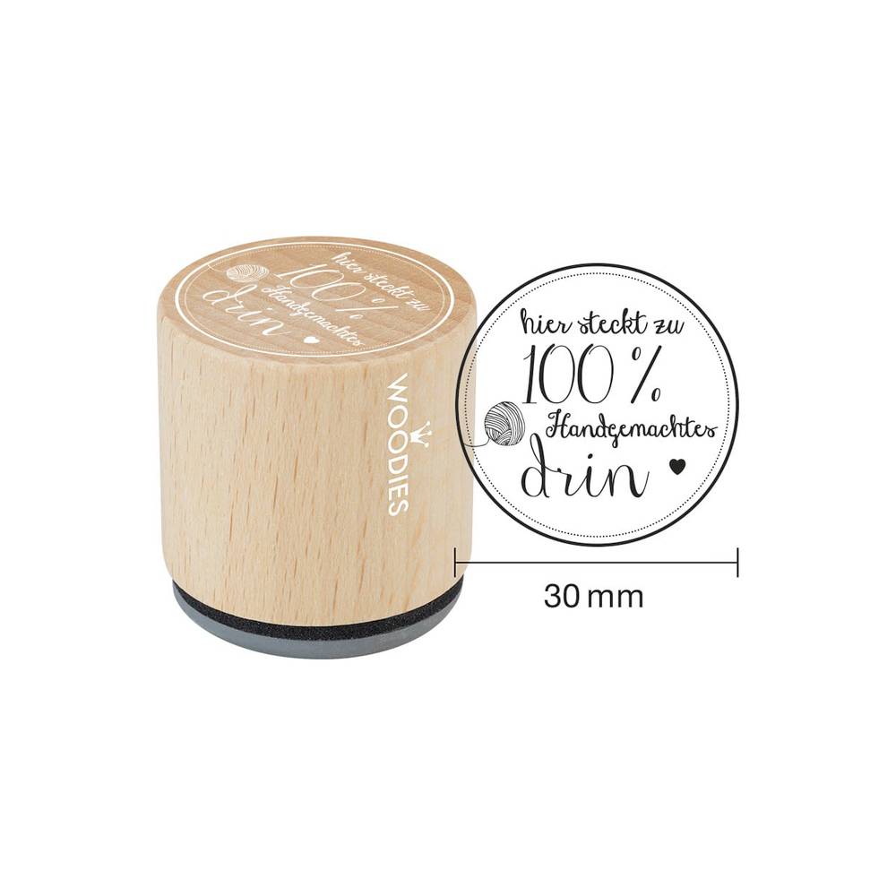 Woodies motif de tampon fait main en laine