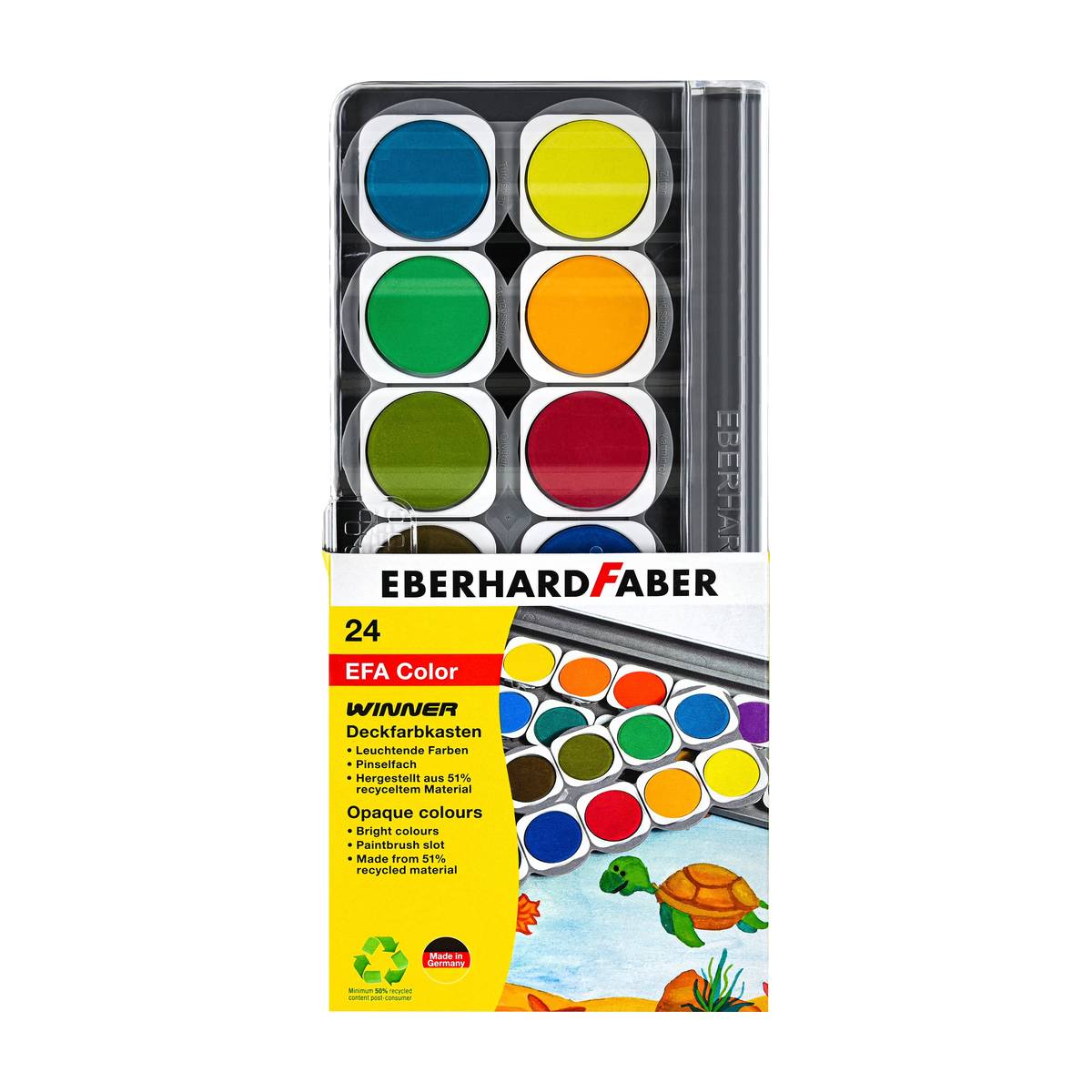 Eberhard-Faber - Coffret de couleurs à l'eau Winner avec blanc de couverture, 14 pièces