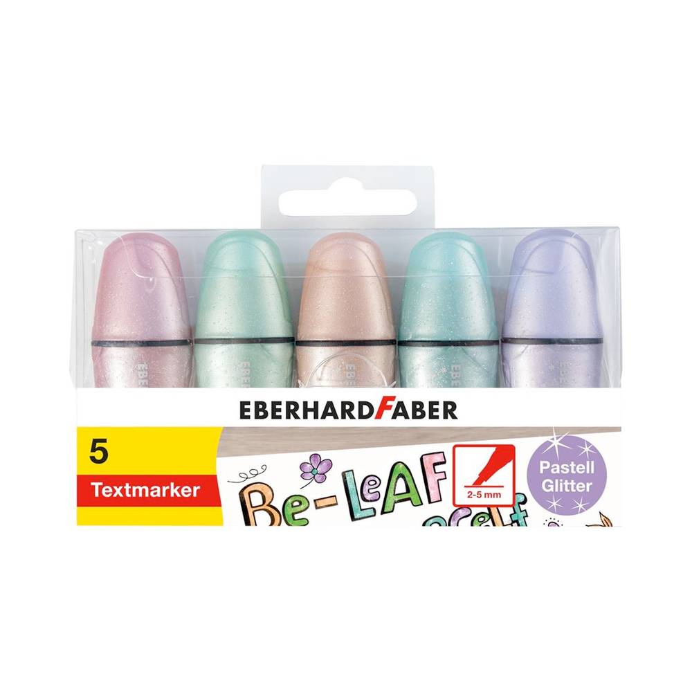 Mini Textliner pastel glitter 5er Etui