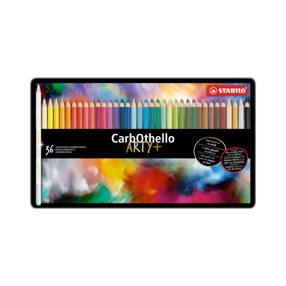 CarbOthello Arty+ Crayons pastel en boîte métallique de 36