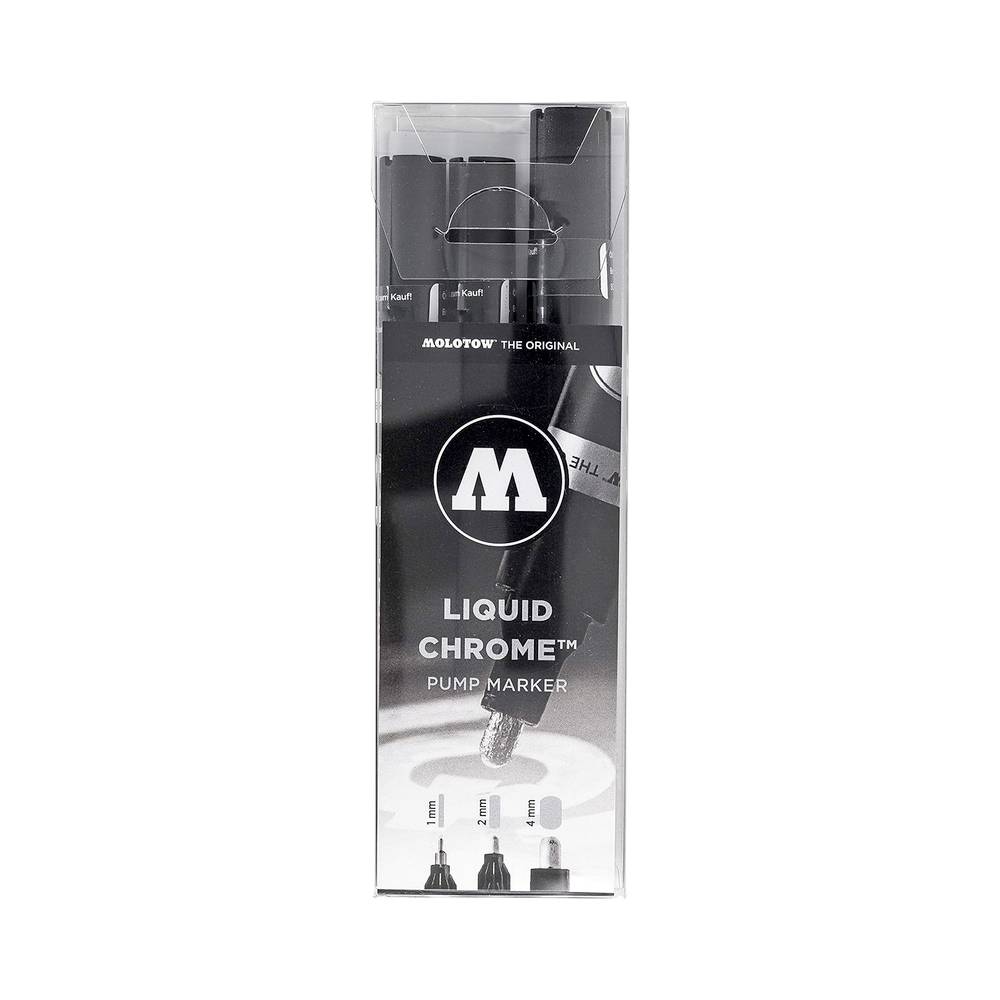 Molotow - Set de 3 marqueurs Chrome liquide 1+2+4 mm