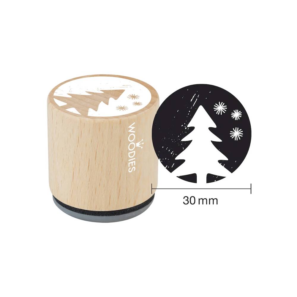 Woodies motif tampon sapin neige