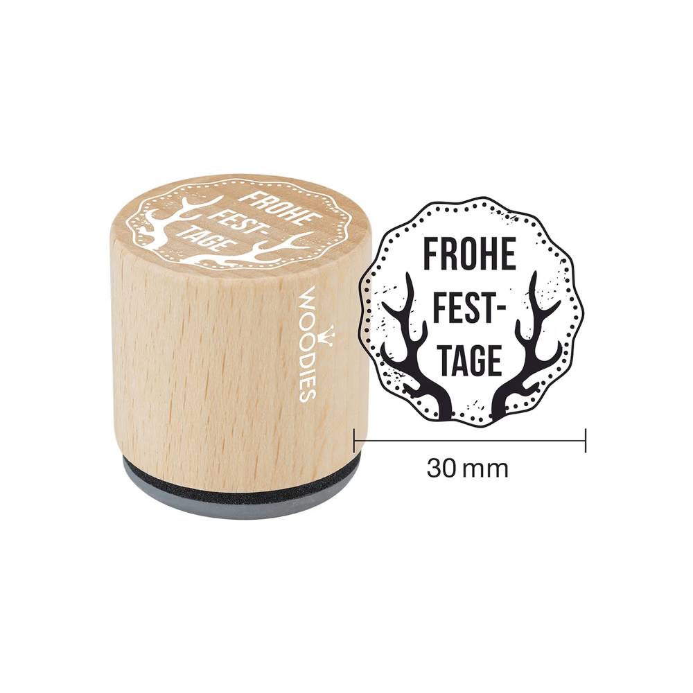 Colop - Woodies Motivstempel Frohe Festtage