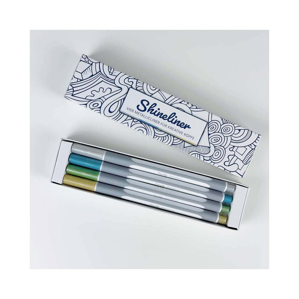 Shineliner classique couleur métallique lot de 4