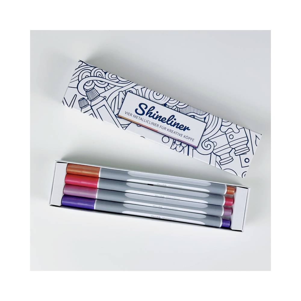 Shineliner vintage metallic colour lot de 4
