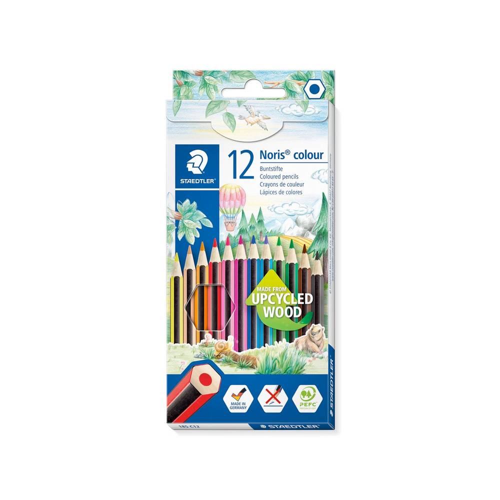 Noris Colour Crayons de couleur lot de 12 hexagonaux