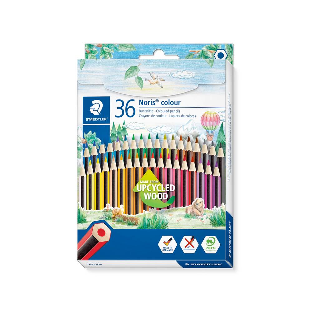 Noris Colour Crayons de couleur ensemble de 36 hexagonaux