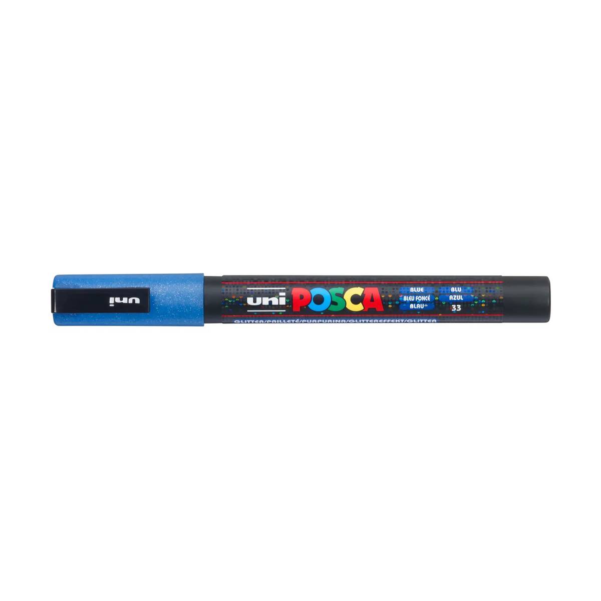 Uni Marker PC-3M Glitzer Blau feine Rundspitze