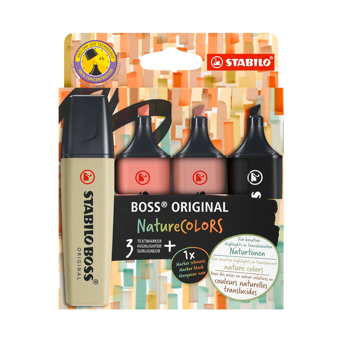 Stabilo - Boss original surligneur couleurs naturelles lot de 4