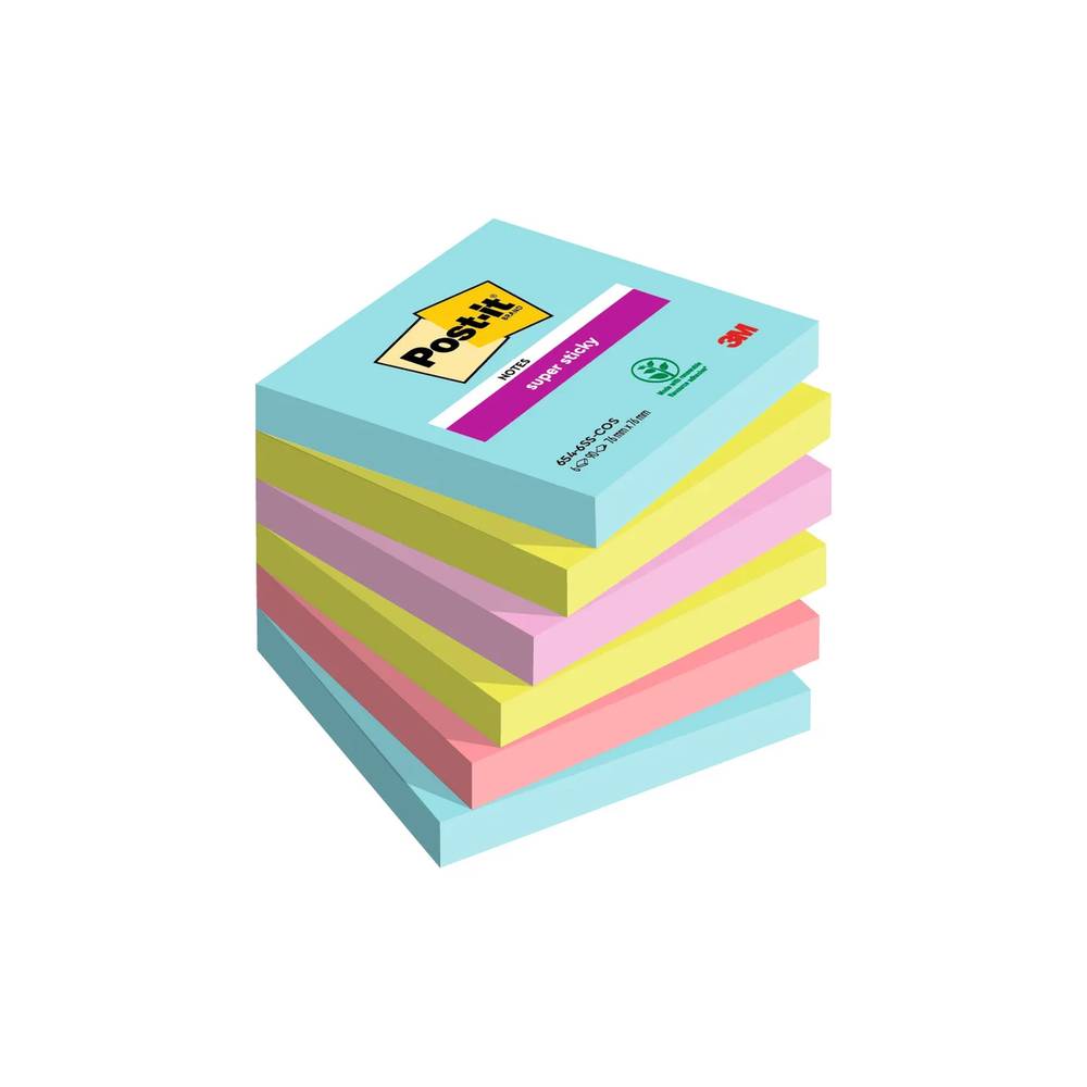 Super notes adhésives 4 couleurs 76x76mm
