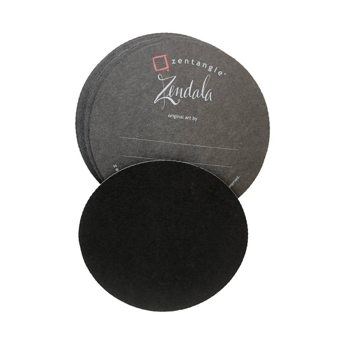 Zentangle - Kacheln Zendala Tiles 21 Stück Schwarz rund