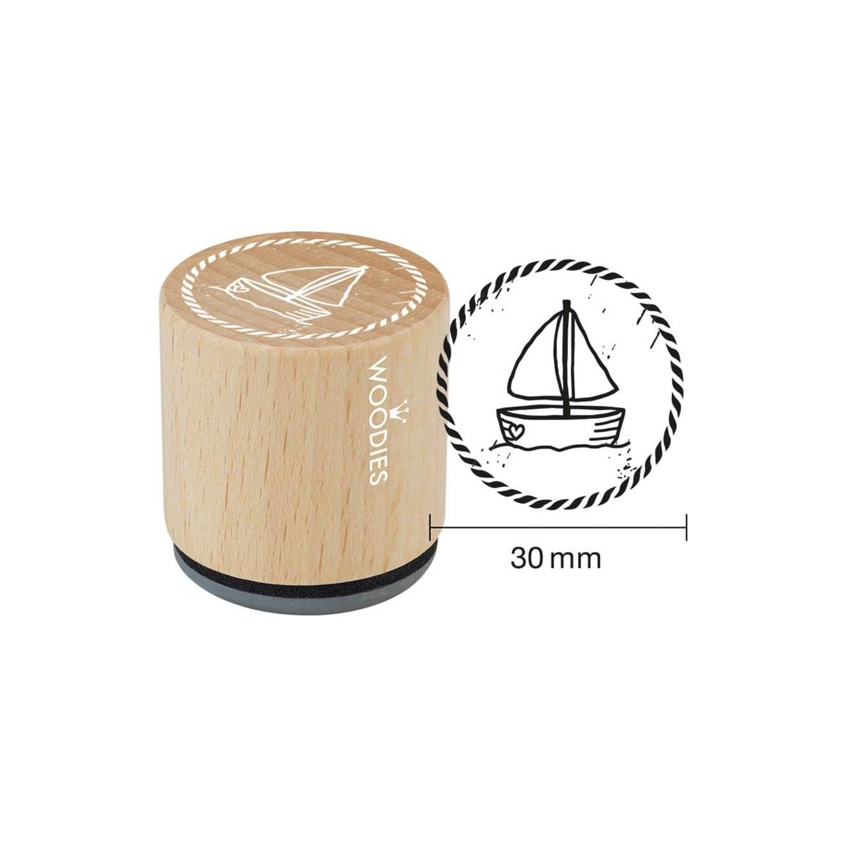 Woodies motif tampon bateau à voile