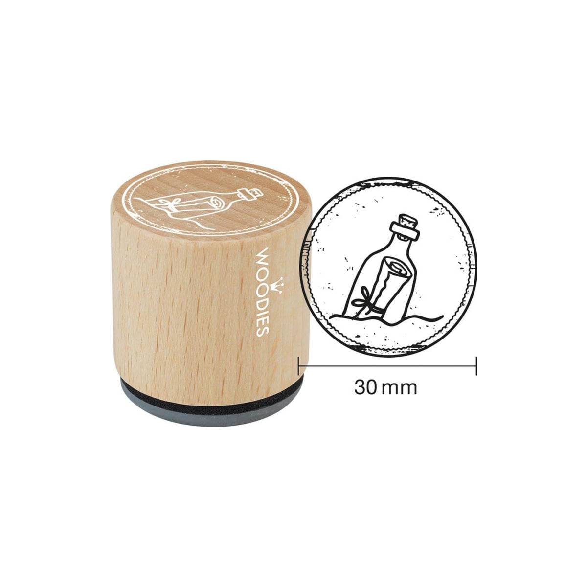Woodies COLOP Holz-Stempel 'Leuchtturm' – Abdruckgröße 30 Mm, Aus Buchenholz, Made In Europe