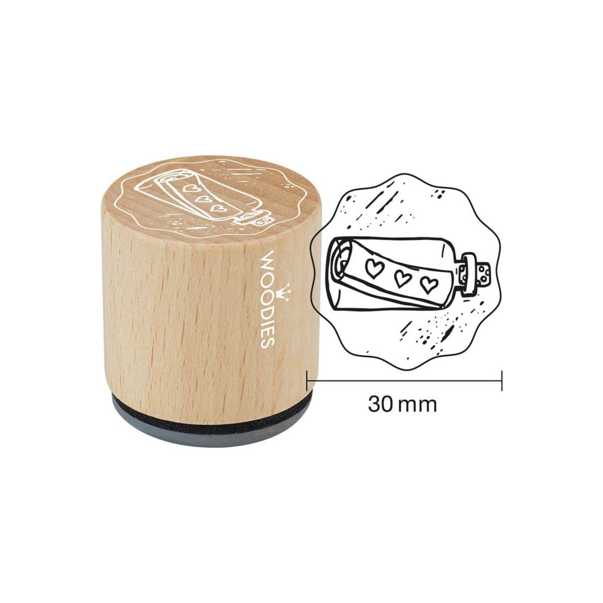 Woodies Motif Tampons Bouteille à la Poste Amour