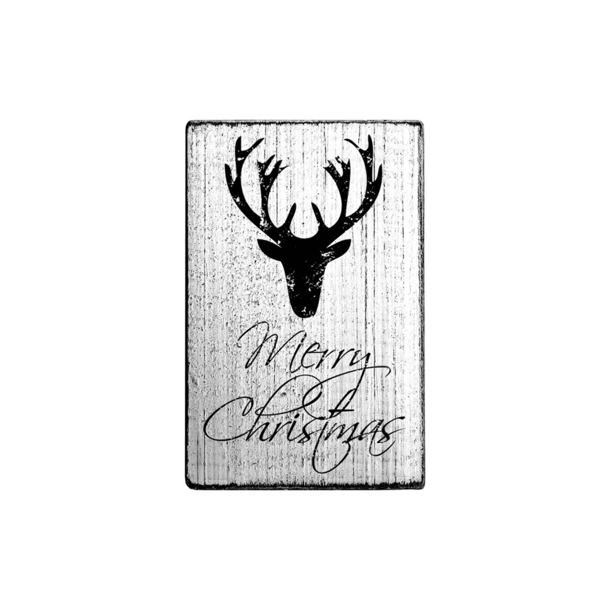 Colop - Tampon motif vintage Merry Christmas tête de cerf