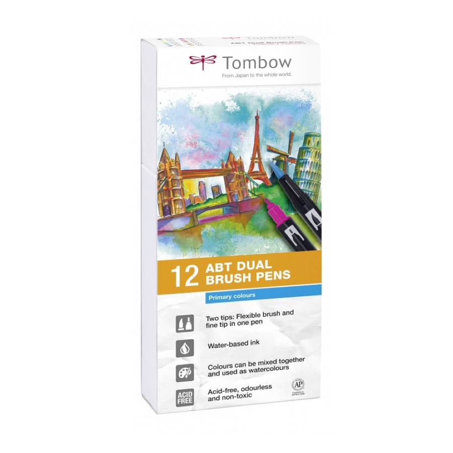 Tombow ABT Dual Brush Pen Set Grundtöne 12er Set | MeinStift