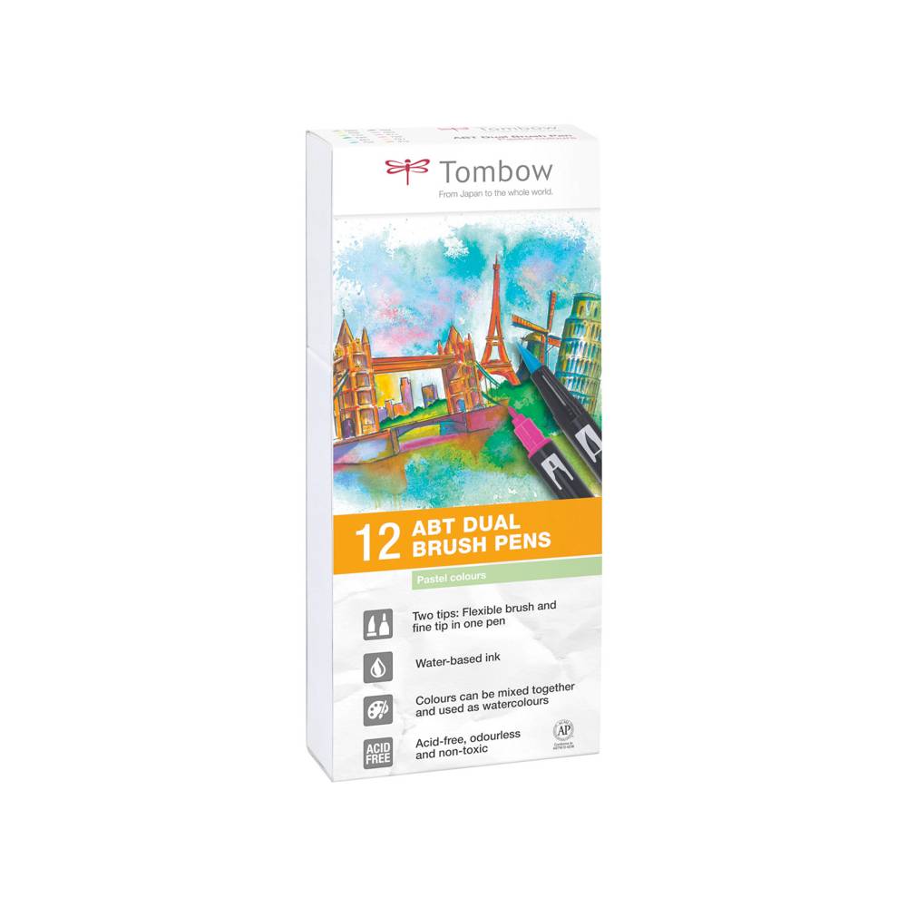 Tombow ABT Dual Brush Pen Set Pastelltöne 12er Set | MeinStift