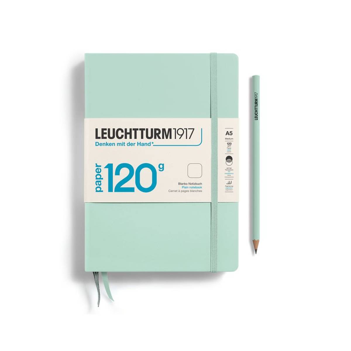 Leuchtturm1917 - Bullet Journal Édition Moyenne 120 Vert Menthe (A5) Blanco