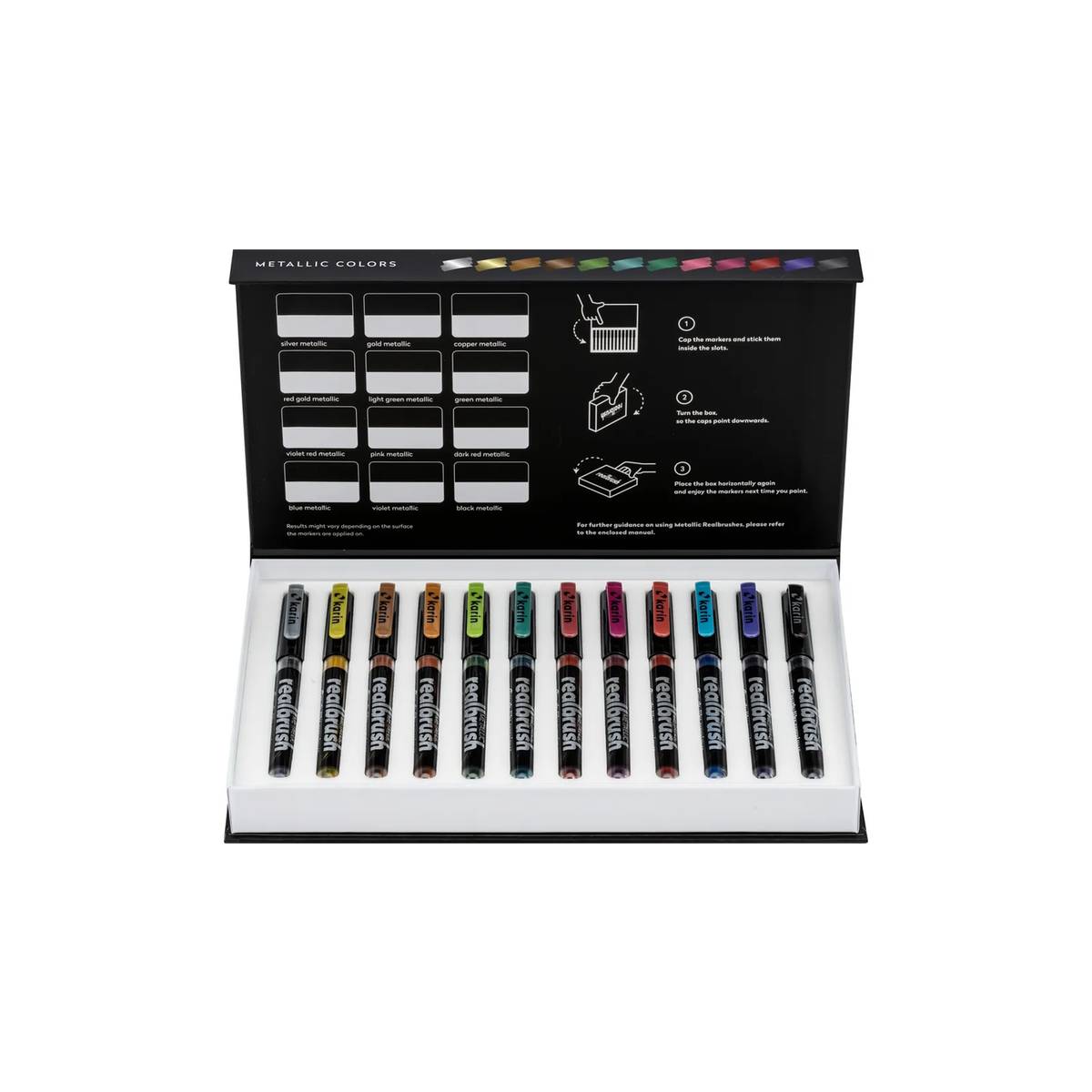 Real Brush PRO Marker Couleurs Métalliques Ensemble de 12